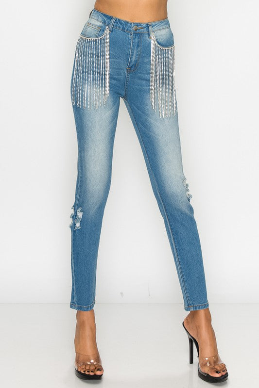 Rhinestone Eyes Jeans