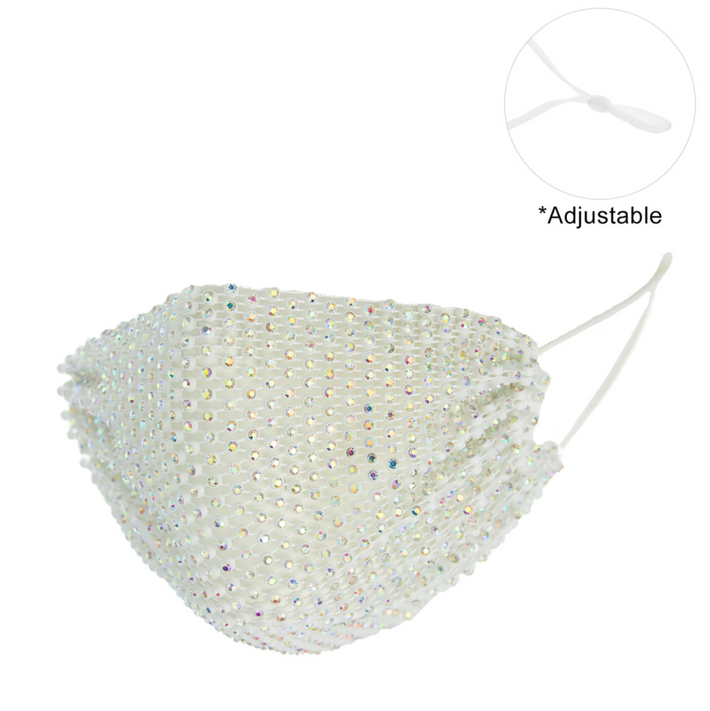 Rhinestone Mesh Face Mask