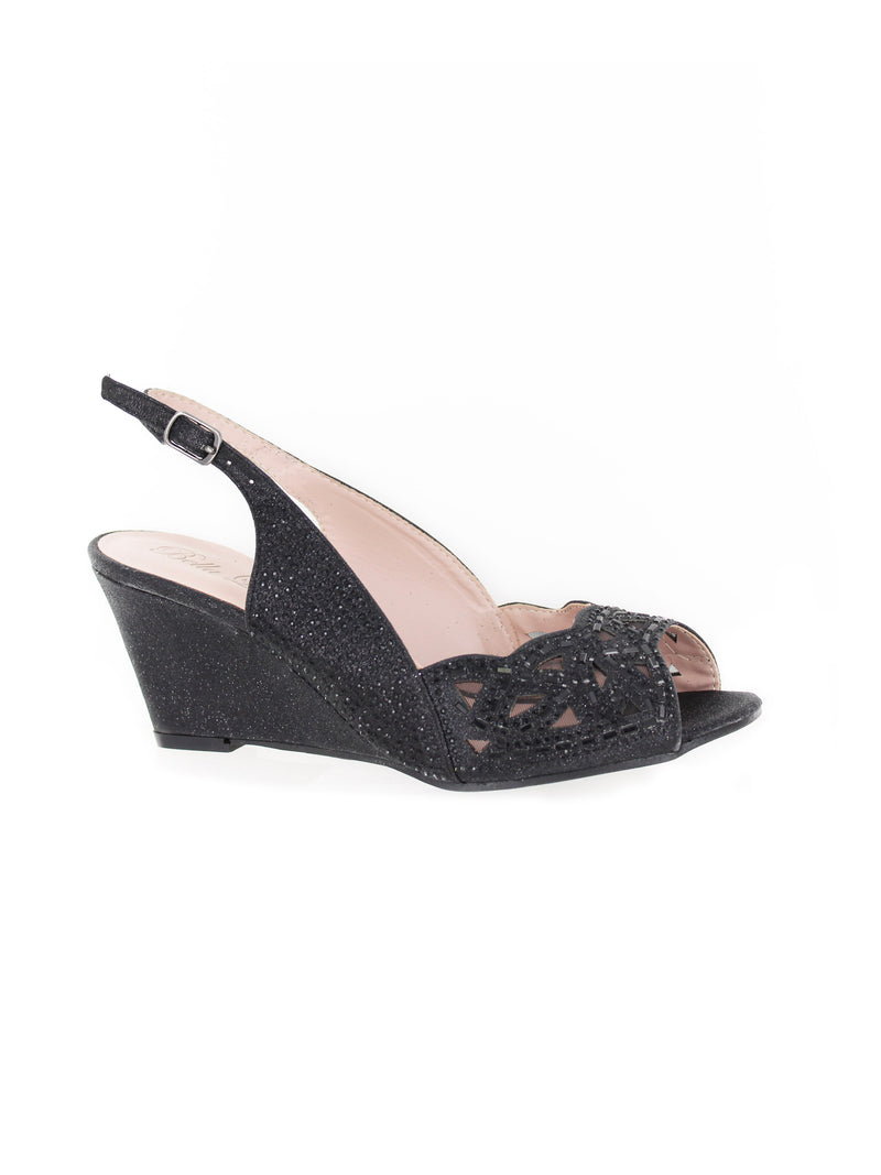 Glitter Stones Wedge Sandals