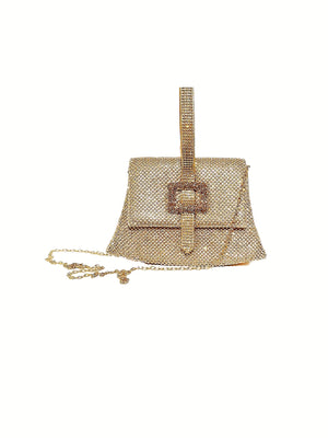 Rhinestone Clutch W/ Buckle