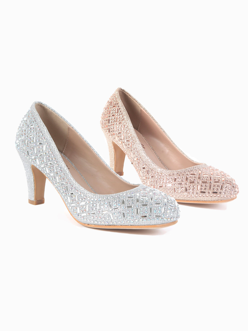 Low Stiletto Rhinestone Pump