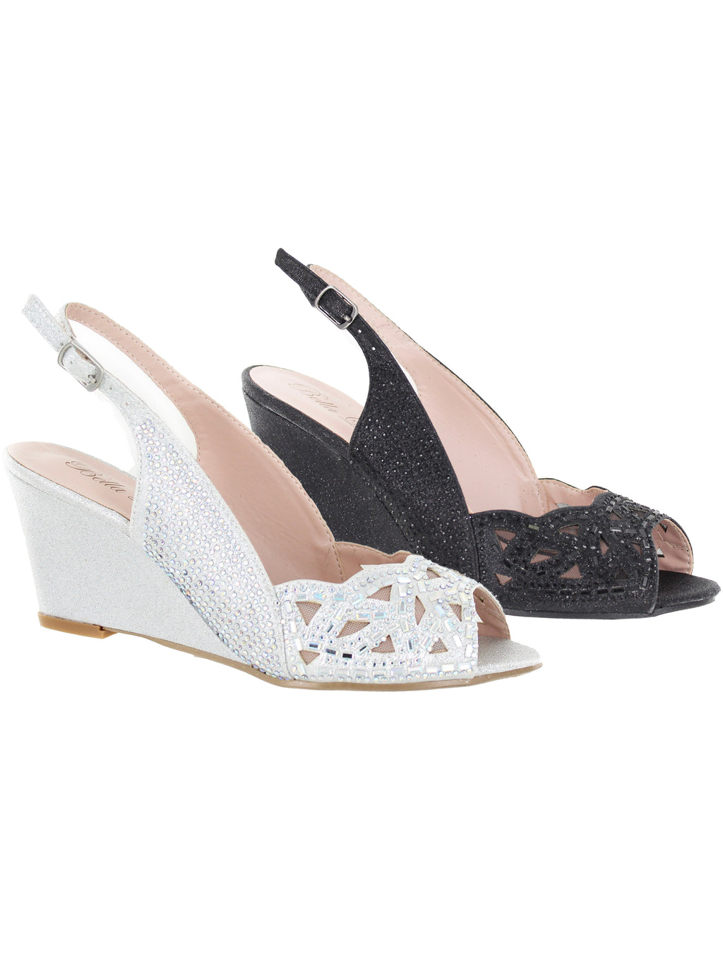 Glitter Stones Wedge Sandals