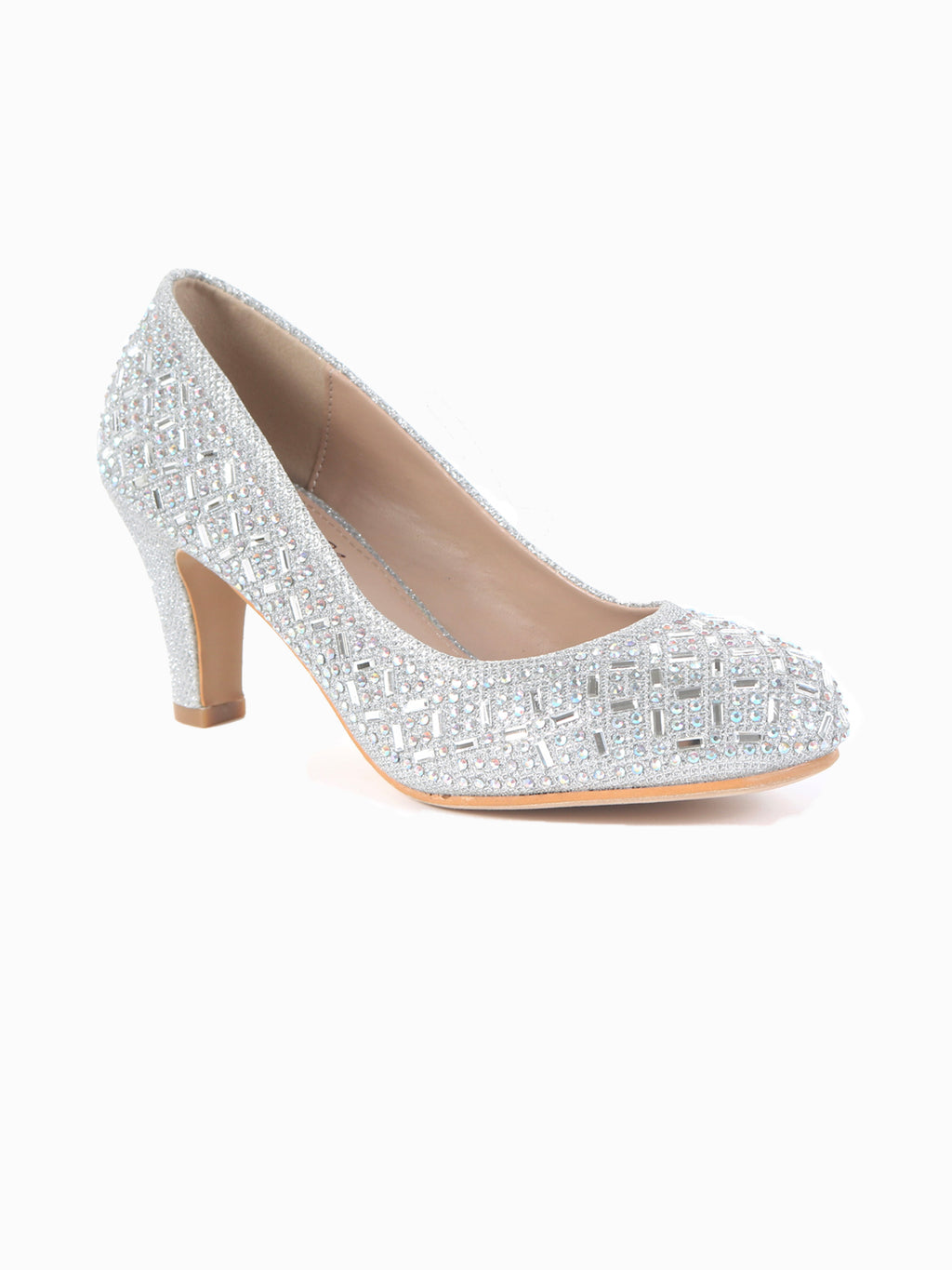 Low Stiletto Rhinestone Pump